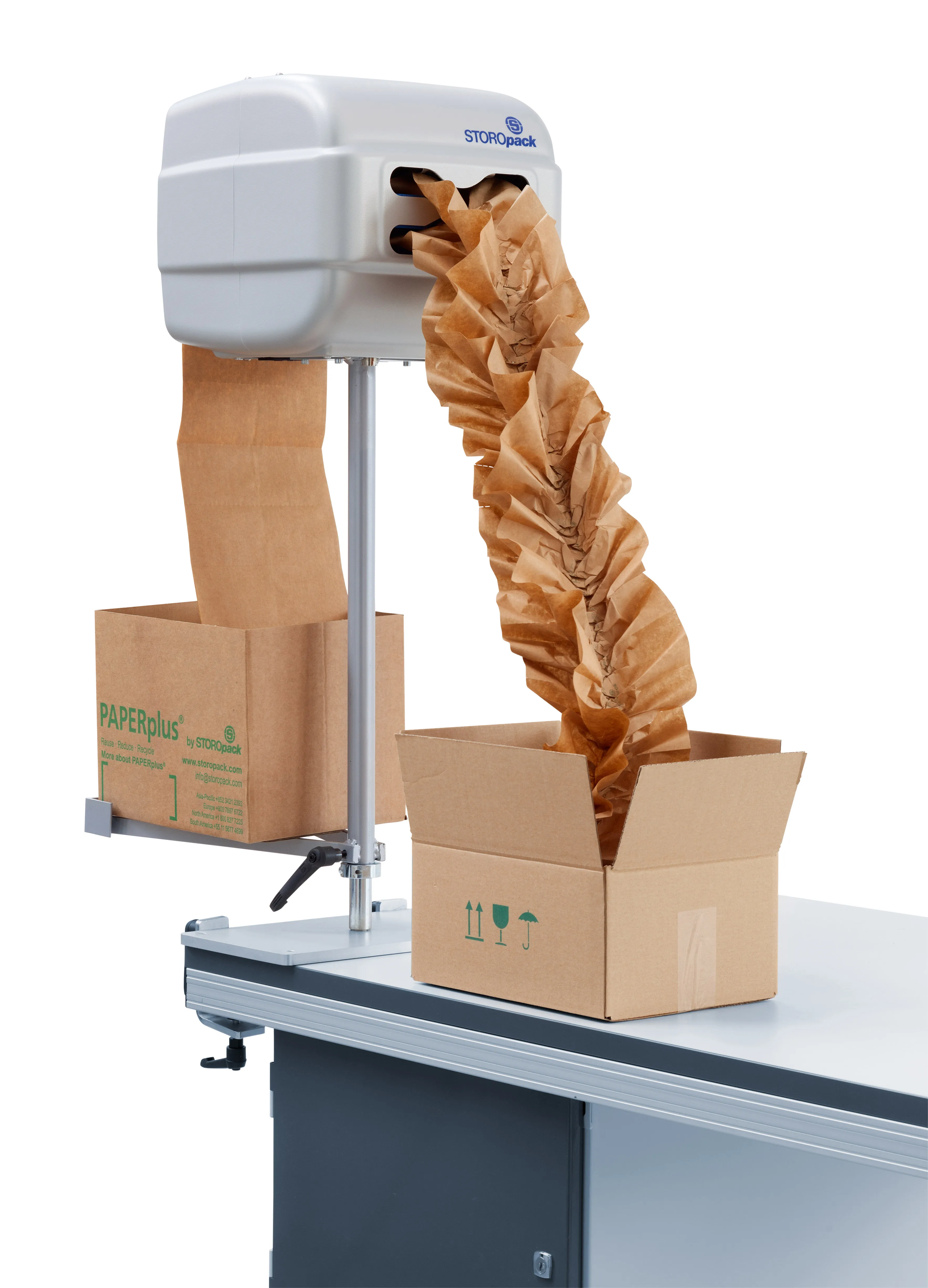 2_PAPERplus_Papillon_Papierpolstermaschine_Geraet_Tischeinsatz